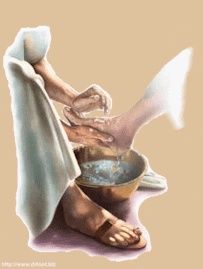 Jesus washing the disciple's feet
